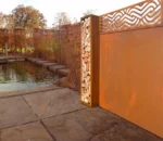 Metal Privacy Foldable Garden Screen, Garden Sliding Gate, Portable Garden Fence