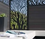 Custom Laser Cut Metal Room Divider Corten Steel Decorative Panel Privacy Screen Restaurant Partition