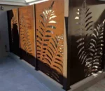 Custom Laser Cut Metal Room Divider Corten Steel Decorative Panel Privacy Screen Restaurant Partition