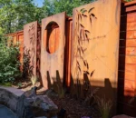 Custom Laser Cut Metal Room Divider Corten Steel Decorative Panel Privacy Screen Restaurant Partition