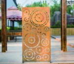 Modern Corten Steel Folding Screen Corten Steel Screen Indoor Room Rust Screen Panel
