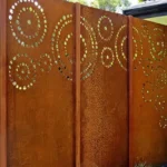 Modern Corten Steel Folding Screen Corten Steel Screen Indoor Room Rust Screen Panel