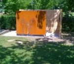 Modern Corten Steel Folding Screen Corten Steel Screen Indoor Room Rust Screen Panel