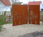 Modern Eco-friendly Corten Steel Security Screen Divider Laser Cut Metal Privacy Screen
