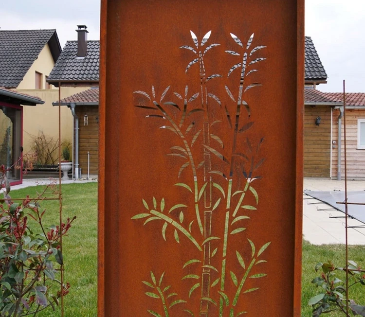 Modern Style Corten Steel Panels Rust Screen Partition with Metal Design Corten Steel Screen for Outdoor Use