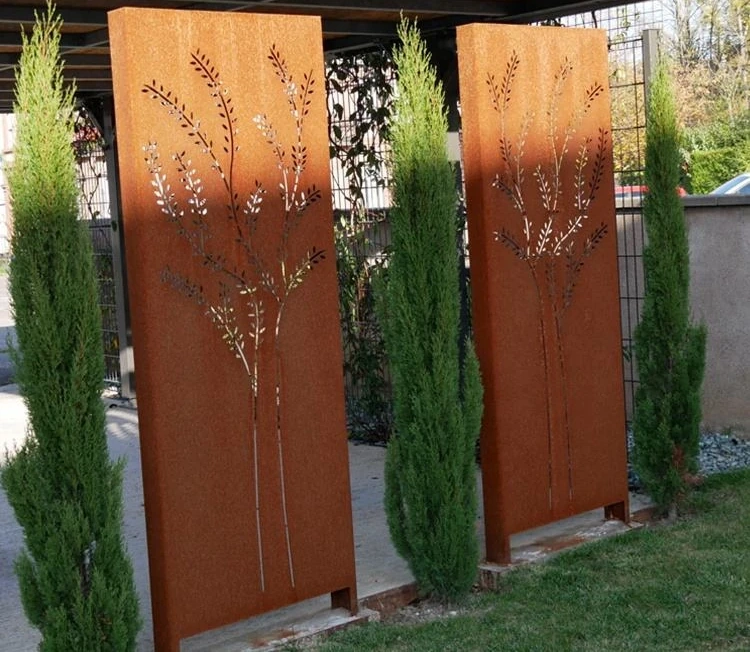 Modern Style Laser-Cut Corten Steel Decorative Screens and Privacy Panels Metal Panel Screen Collection