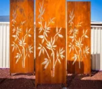 Modern Outdoor Privacy Garden Screen & Fence Handcrafted From Durable Corten Steel