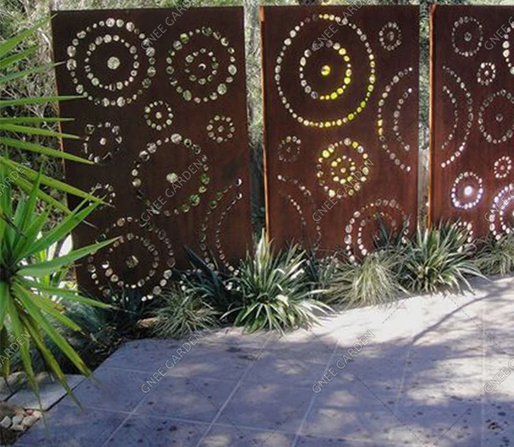 Modern Style Corten Steel Metal Privacy Screens Laser Cut Room Divider Panels Decorative Fence for Indoor Outdoor Use