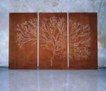 Corten Steel Decorative Laser Cut Screens for Garden Fencing Heat Treated Wood Privacy Screen with Pressure Treatment
