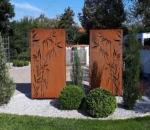 Corten Steel Decorative Laser Cut Screens for Garden Fencing Heat Treated Wood Privacy Screen with Pressure Treatment