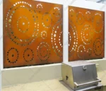 Modern Outdoor Garden Screen Panels Handcrafted Corten Steel Metal Screens Durable and Stylish Outdoor Decor