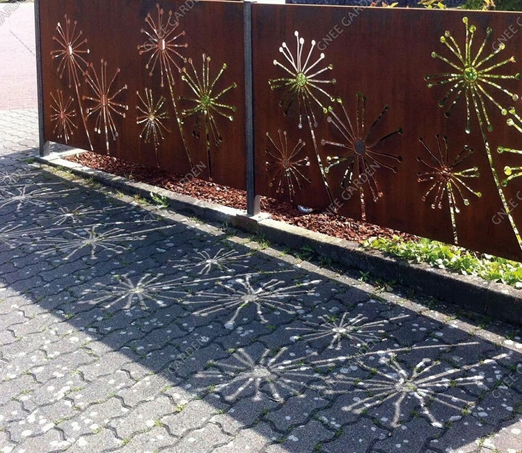 Wholesale Modern Design Corten Steel Garden Screen Art Weathering Laser Cutting Screen Panel Metal Material