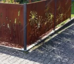 Contemporary Metal Garden Screens Outdoor Laser Print Corten Steel Privacy Screen