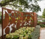 Corten Steel Garden Aluminum Laser Cut Decorative Panels Room Divider Privacy Screen