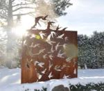 Corten Steel Garden Aluminum Laser Cut Decorative Panels Room Divider Privacy Screen