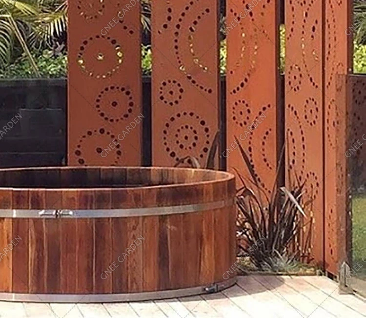 Modern Corten Steel Garden Screen Fence with Frameless Structure and Multi-Functional Design