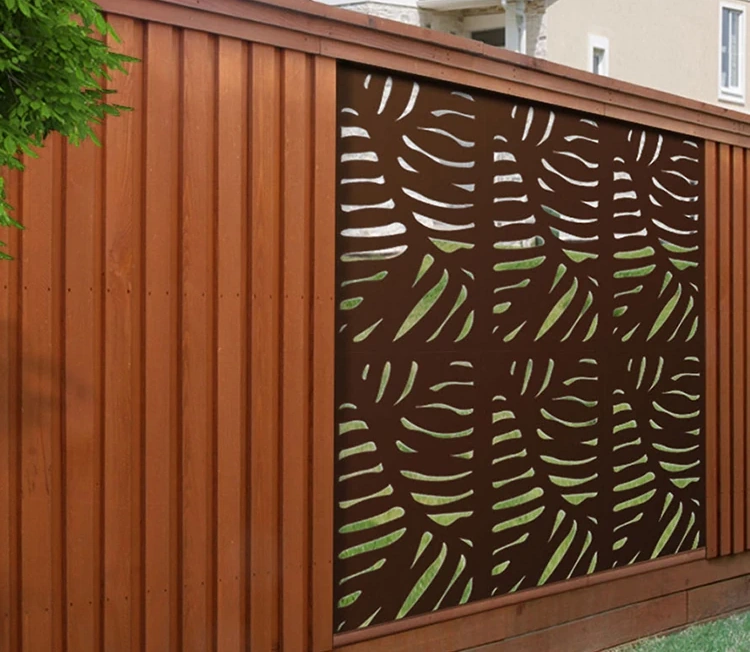 Corten Steel Garden Fencing & Decorative Screens-European Style Waterproof Eco-Friendly Outdoor Gates with 3D Modeling