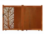 Garden Corten Steel Garage Door with 3D Modeling Service Pressure Treated Wood Nature-inspired Corten Steel Door and Window