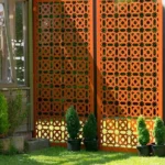 Custom Modern Design Laser-Cut Corten Steel Folding Screen Outdoor Weathering Steel Privacy Screen
