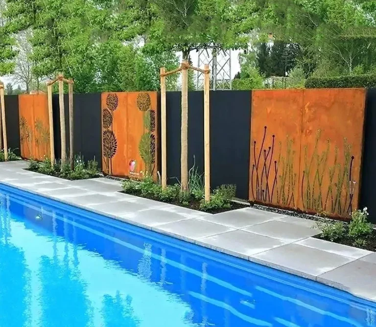 Best Selling Outdoor Decorative Black Screens Laser Cut Corten Steel Screens Laser Cut Metal Panels