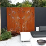 Modern Style Laser-Cut Metal Privacy Screen Weathering Steel Garden Screen