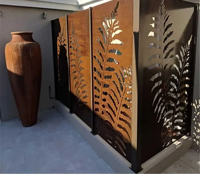 Wholesale Modern Corten Steel Garden Screen Laser Cut Rusty Metal Screen