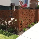 Modern Outdoor Garden Screen Fence Laser Cut Steel Corten Stylish Metal Design