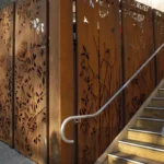 Modern Outdoor Corten Steel Privacy Screens Laser-Cut Custom Design with Contemporary Style