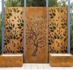 Laser Cut Metal Corten Steel Screen Outdoor Metal Privacy Screens