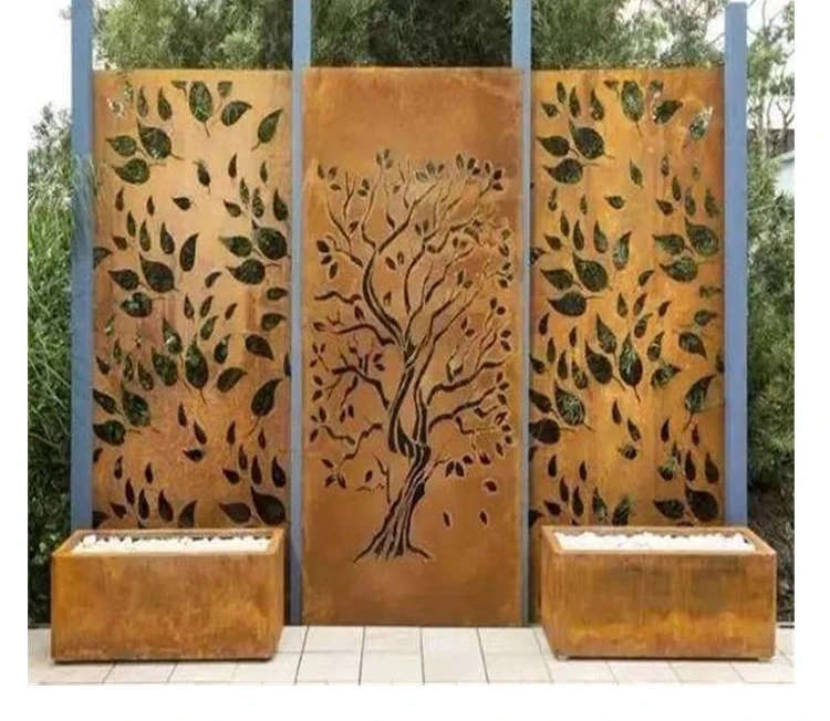 Laser Cut Metal Corten Steel Screen Outdoor Metal Privacy Screens