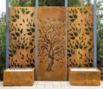 Laser Cut Metal Corten Steel Screen Outdoor Metal Privacy Screens