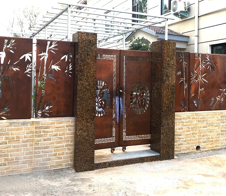 Cheap Privacy Pool Garden Gate Screen Corten Bamboo Fence / Fence Panels / Screen Panel Outdoor Lattice