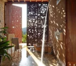 Outdoor Garden Buildings Metal Gates Corten Steel Front Door