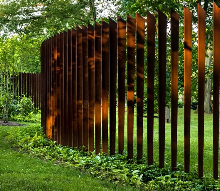 Customized Cheap Corten Steel Metal Fence Panels Decorative Nature Wood Type 3D Modeling Service Included