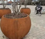 Globe Outdoor Large Sphere Corten Steel Planter Pots