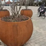 Globe Outdoor Large Sphere Corten Steel Planter Pots