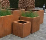 Globe Outdoor Large Sphere Corten Steel Planter Pots