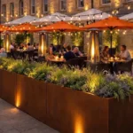 Outdoor Rectangular Flower Pot Corten Steel Planter Rusted Steel Planters
