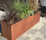 Outdoor Rectangular Flower Pot Corten Steel Planter Rusted Steel Planters