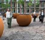 Outdoor Rectangular Flower Pot Corten Steel Planter Rusted Steel Planters