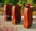 Raised Flower Beds Tall Corten Steel Hortensia Stand Indoor Self Watering Corrosion Resistant Modern Garden Window Wall Planter