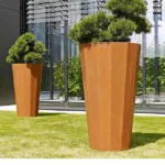 Raised Flower Beds Tall Corten Steel Hortensia Stand Indoor Self Watering Corrosion Resistant Modern Garden Window Wall Planter