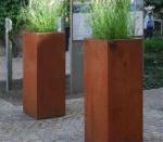 Raised Flower Beds Tall Corten Steel Hortensia Stand Indoor Self Watering Corrosion Resistant Modern Garden Window Wall Planter