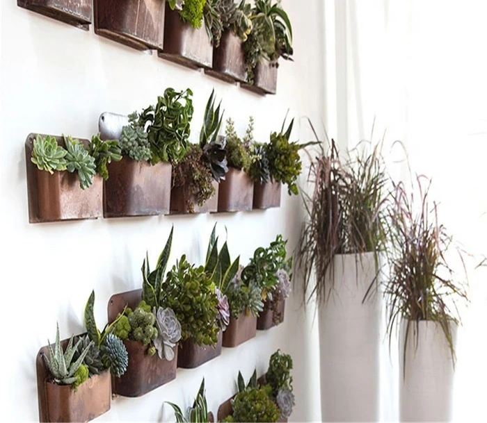 Outdoor Indoor Garden Hanging Rust Self Watering Window Wall Flower Pot Planter Boxes Plant