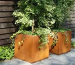Outdoor Raised Garden Corten Steel Large Planters Planter Box Big Flower Pot