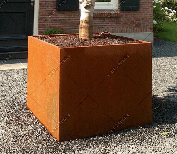 Customized Wall Garden Home Outdoor Park Indoor Corten Steel Flower Pot Planters