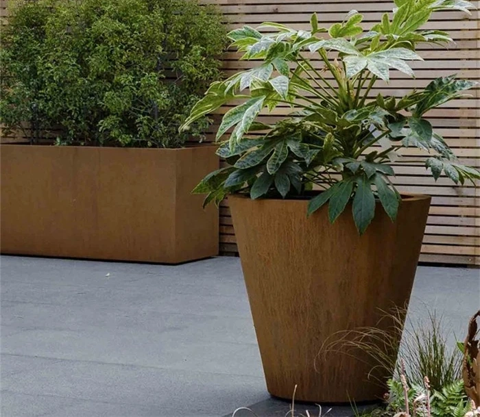 Outdoor Indoor Decoration Raised Garden Corten Steel Large Planters Planter Box Big Flower Pot