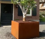 Square Corten Steel Plant Pots Large Rustic Metal Garden Planters