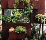 Hanging Wall Outdoor Laser Cut Corten Steel Decorative Flower Pot