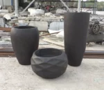 Green and Black Chinese Style Fiberglass Planter Garden Home Flower Pot for Indoor and Outdoor Use